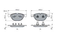 BOSCH 0 986 494 955 Kit pastiglie freno, Freno a disco per JAGUAR