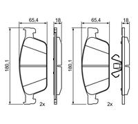 BOSCH 0 986 495 388 Kit pastiglie freno, Freno a disco per FORD