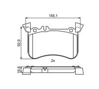 BOSCH 0 986 495 398 Kit pastiglie freno, Freno a disco per MERCEDES-BENZ