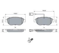 BOSCH 0 986 TB2 961 Kit pastiglie freno, Freno a disco per OPEL,VAUXHALL