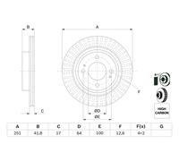 BOSCH 0986479F14 Discofreno MITSUBISHI