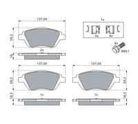 BOSCH 0986494438 KIT PASTIGLIE FRENO, FRENO A DISCO