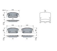 BOSCH 0986494671 KIT PASTIGLIE FRENO, FRENO A DISCO