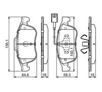 Bosch Pattini Freno Ant.Vwa24538 Alfa Romeo Giulietta 20 986494680