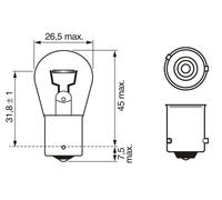 BOSCH 1 987 301 018 Lampadina, Retromarcia Luce per ,Abarth, Alfa Romeo, Alpina,