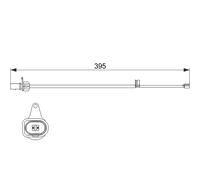 BOSCH 1 987 474 509 Contatto segnalazione, Usura past. freno/mat. d'attrito per