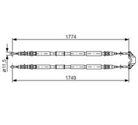 BOSCH 1 987 477 163 Cavo comando, Freno stazionamento per CHEVROLET,OPEL,VAUXHAL