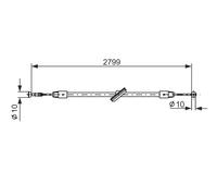 BOSCH 1 987 477 197 Cavo freno a mano