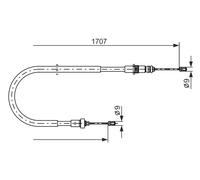 BOSCH 1 987 477 587 Cavo comando, Freno stazionamento per PEUGEOT
