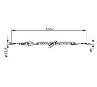 Bosch Cavo comando freno stazionamento 1 987 477 686 per Audi, Skoda, VW