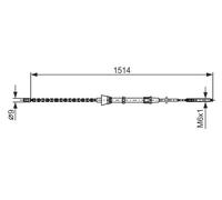 BOSCH 1 987 477 695 Cavo comando, Freno stazionamento per SEAT,VW