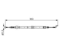 BOSCH 1 987 477 707 Cavo comando, Freno stazionamento per VW