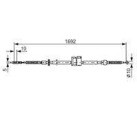 BOSCH 1 987 477 813 Cavo comando, Freno stazionamento per AUDI