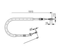 BOSCH 1 987 477 852 Cavo comando, Freno stazionamento per MERCEDES-BENZ,VW