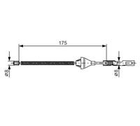 BOSCH 1 987 477 906 Cavo comando, Freno stazionamento per FORD,FORD AUSTRALIA,MA