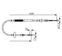 BOSCH 1 987 477 922 Cavo comando, Freno stazionamento per AUDI,SEAT