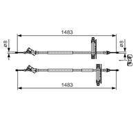 BOSCH 1 987 477 930 Cavo comando, Freno stazionamento per FORD