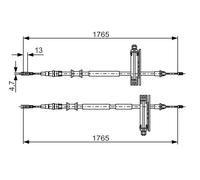 BOSCH 1 987 477 933 Cavo comando, Freno stazionamento per FORD,FORD AUSTRALIA