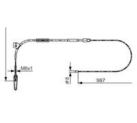 BOSCH 1 987 477 962 Cavo comando, Freno stazionamento per MERCEDES-BENZ