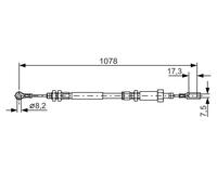 BOSCH 1 987 482 002 Cavo comando, Freno stazionamento per FIAT,PEUGEOT