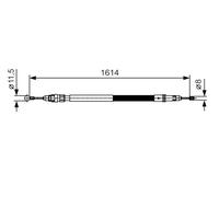 BOSCH 1 987 482 007 Cavo comando, Freno stazionamento per CITROËN,FIAT,PEUGEOT
