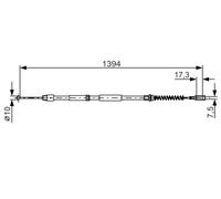 BOSCH 1 987 482 033 Cavo comando, Freno stazionamento per VW