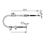 Cavo Comando Freno Stazionamento Bosch 1987482050 per Nissan Posteriore