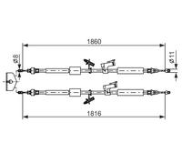 BOSCH 1 987 482 189 Cavo comando, Freno stazionamento per FORD,FORD AUSTRALIA