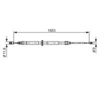 BOSCH 1 987 482 302 Cavo comando, Freno stazionamento per RENAULT