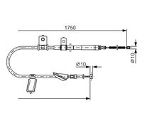BOSCH 1 987 482 351 Cavo comando, Freno stazionamento per SUBARU