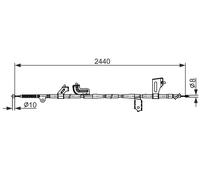 BOSCH 1 987 482 425 Cavo comando, Freno stazionamento per NISSAN