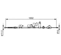 BOSCH 1 987 482 439 Cavo comando, Freno stazionamento per TOYOTA