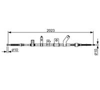 2x Cavi freno a mano BOSCH Retro S+D per MITSUBISHI L200