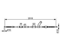 BOSCH 1 987 482 516 Cavo comando, Freno stazionamento per MITSUBISHI