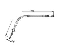BOSCH 1 987 482 543 Cavo comando, Freno stazionamento per FORD
