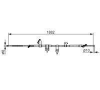 BOSCH 1 987 482 567 Cavo comando, Freno stazionamento per TOYOTA