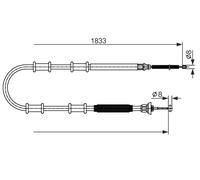 BOSCH 1 987 482 593 Cavo comando, Freno stazionamento per FIAT,OPEL,VAUXHALL