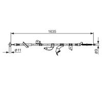 BOSCH 1 987 482 690 Cavo comando, Freno stazionamento per SUZUKI