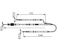 BOSCH 1 987 482 806 Cavo comando, Freno stazionamento per OPEL,VAUXHALL
