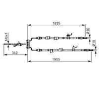 BOSCH 1 987 482 851 Cavo comando, Freno stazionamento per MAZDA