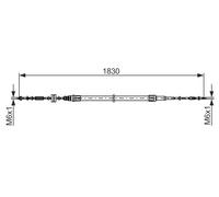 BOSCH 1 987 482 863 Cavo comando, Freno stazionamento per VW