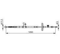 BOSCH 1 987 482 885 Cavo comando, Freno stazionamento per OPEL,VAUXHALL