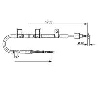 BOSCH 1 987 482 908 Cavo comando, Freno stazionamento per HYUNDAI
