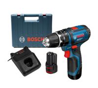 Bosch 10,8 V GSB 10,8 V-2-LI Kit trapano avvitatore a percussione con 2 batterie