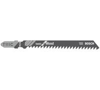 Bosch 100x Lame per seghetto alternativo T 111 C Basic for Wood | per Legno tenero, Truciolato, Lunghezza 100 mm, Professional Accessorio Seghetto alternativo