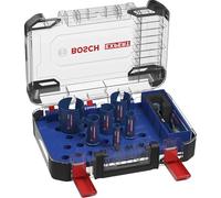 Bosch 10x Set di seghe a tazza universale EXPERT Construction Material PC Plus (per Legno tenero, Truciolato, Ø 20, 25, 32, 38, 51, 64 mm, Professional Accessorio Trapanoi)