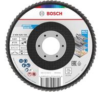 Bosch 15x Disco lamellare X451, G80, G120 (per Acciaio, Alluminio, Ø 115 mm, Grano 120, Professional Accessorio Smerigliatrice angolare piccola)