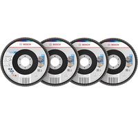 Bosch 15x Set dischi lamellari X451 (per Acciaio, Alluminio, Ø 125 mm, Grano 40, 60, 80, 120, Professional Accessorio Smerigliatrice angolare grande)