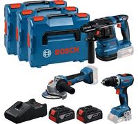 Bosch 18V Set Professionale GSR 18V-65 + Gbh 18V-22 + Gws 18V-8, 2x GBA 5,0 Ah,