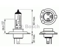 Lampada alogena BOSCH H4 Longlife Daytime 12V, 60/55W, 1 Pezzo